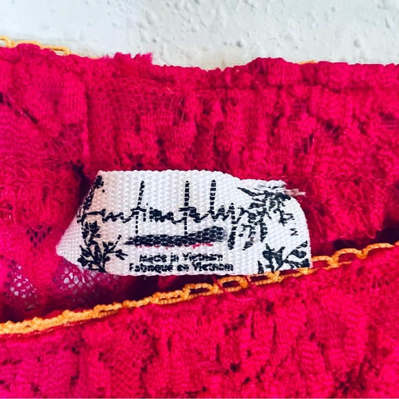 Free People All Day Lace Women’s Fuchsia Sheer Flare Coquette Pants Sz M, L NEW - Picture 5 of 10